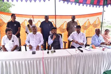 Land consolidation meeting in Pedaparim, Thullur Mandal