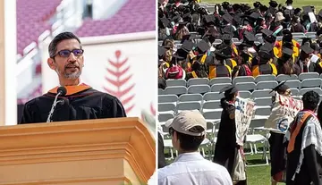Student protestors walk out