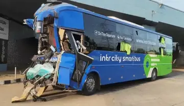Private bus collides with lorry – 30 passengers injured.