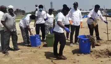 Fishermen take the initiative to clean up Vadarevu Beach.