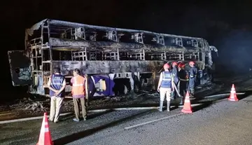 Private bus gutted by fire – major tragedy averted