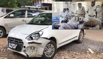 Mishap during driving test – Young woman presses accelerator instead of brake.