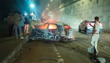 Car catches fire after colliding with lorry – Driver burnt alive