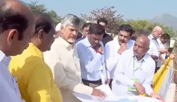 CM Chandrababu visits Polavaram project.