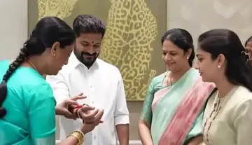 Seethakka and Konda Surekha tied Rakhis to CM Revanth Reddy.