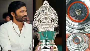 Lotus emblem on silver lamps... fresh speculation over Dhanush's political entry
