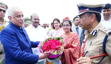 Governor lays foundation stone for new temple construction and development works.