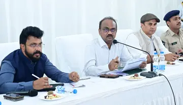 Officials inspected the parade ground premises in Rayapudi.