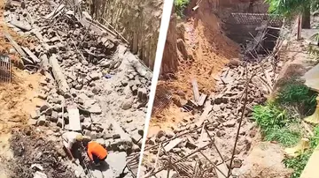 wall collapsed