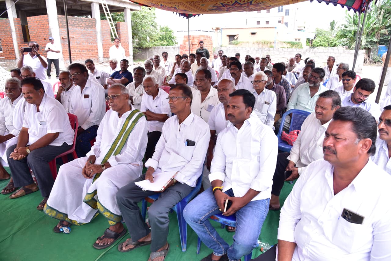 Land consolidation meeting in Pedaparim, Thullur Mandal