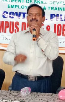 Government ITIs Convener/Principal Narayana giving details to the media