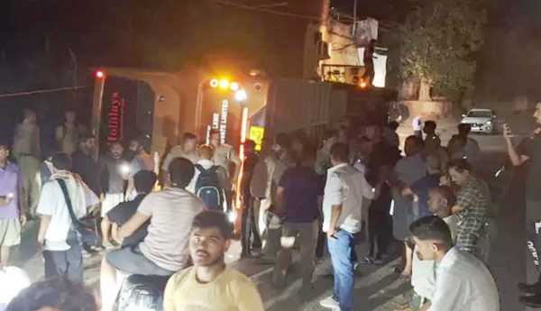 Pilgrims' bus overturns – 16 injured.