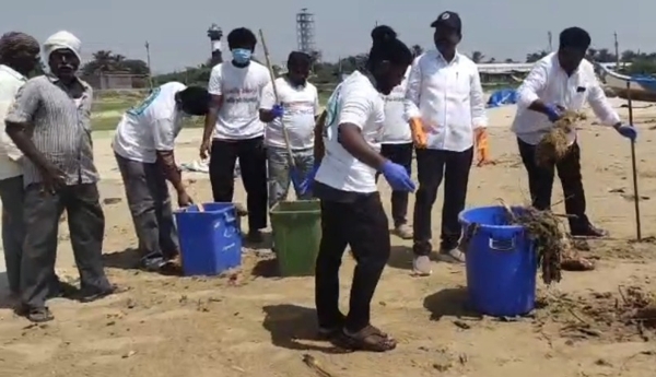 Fishermen take the initiative to clean up Vadarevu Beach.