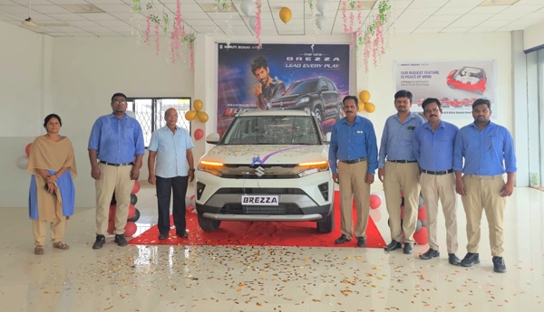 Grand unveiling of the new Brezza facelift car in Chirala.