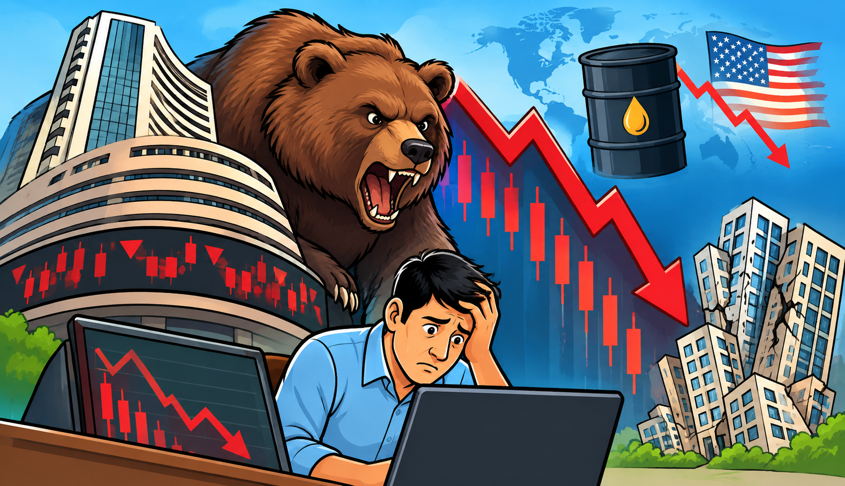 Massive losses in stock markets