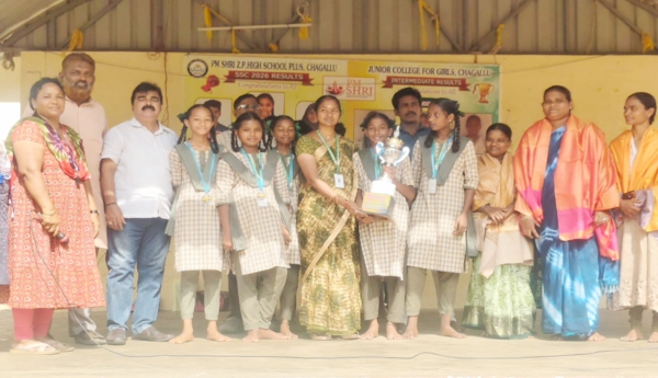 Chagallu students win silver in state-level football competitions.