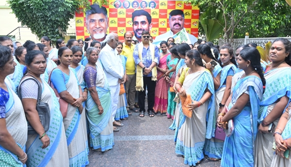 Distribution of uniforms to Anganwadi workers