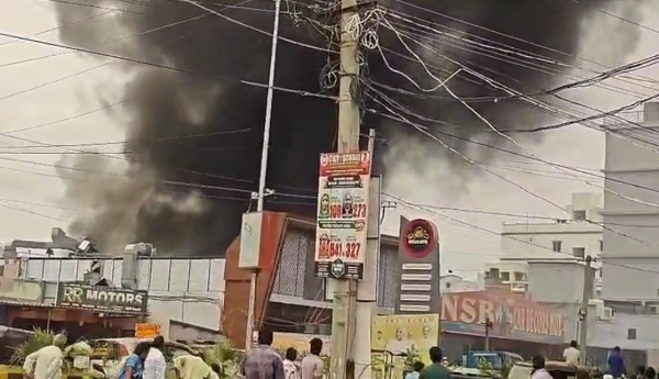 Major fire at a car accessories shop
