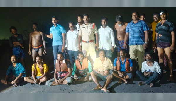 Seven fishermen stranded at sea safe.