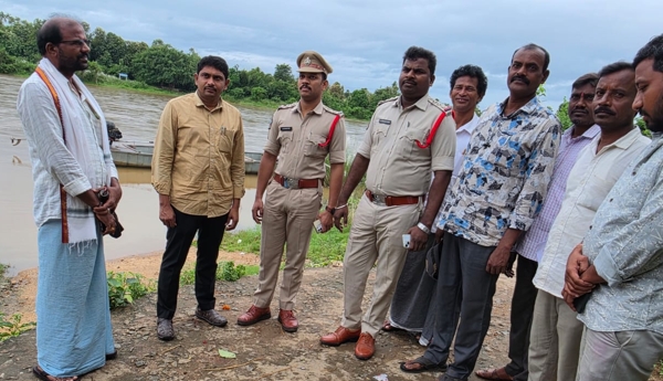 Officials' visit to the Nagavali river basin area.