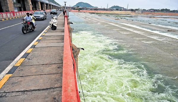 Water art for Prakasam Barrage