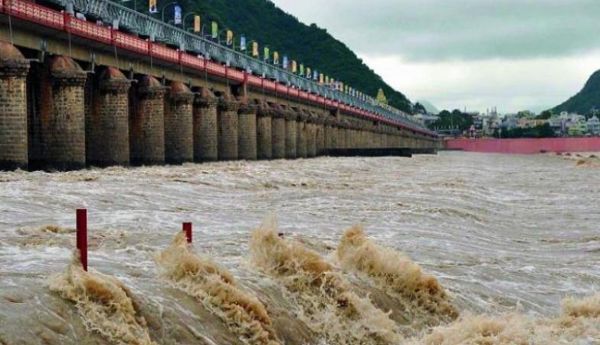 River Krishna comes alive with water – Prakasam Barrage gates lifted.