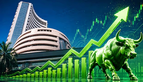 Stock markets open with gains.
