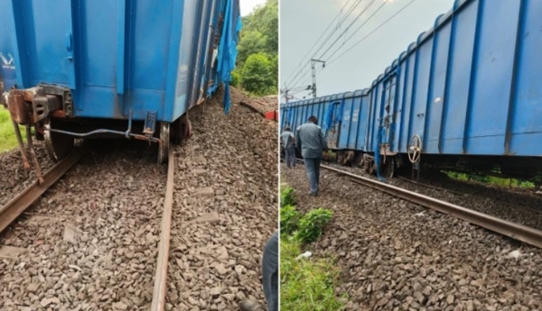 Goods train derails in Kovvur