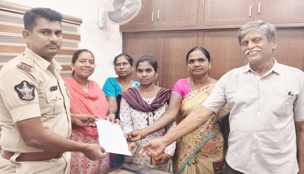 AIDWA demands removal of newly opened liquor shops in Renigunta.