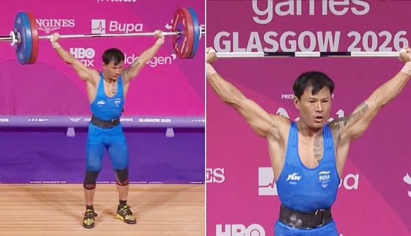 Indian weightlifter Rishikanta Singh Chanambam wins silver medal.
