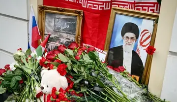 Khamenei's body at the assassination site
