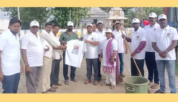 T-shirts distributed to Palakonda Nagar Panchayat staff.