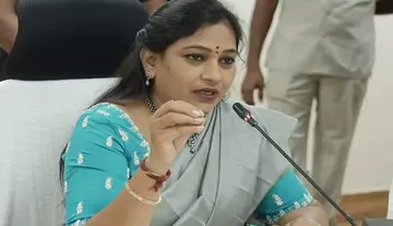 Home Minister Anitha sustains minor injury after being hit by a drone battery.