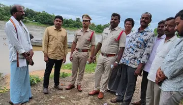 Officials' visit to the Nagavali river basin area.