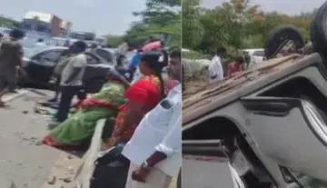 Cars Overturn – 8 Seriously Injured