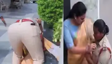 SI Priyanka pushed former minister Vidadala Rajini, causing her to fall.