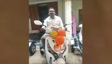Free three-wheeler bike for a person with a disability.