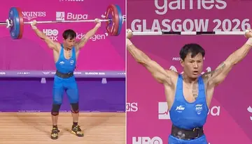 Indian weightlifter Rishikanta Singh Chanambam wins silver medal.