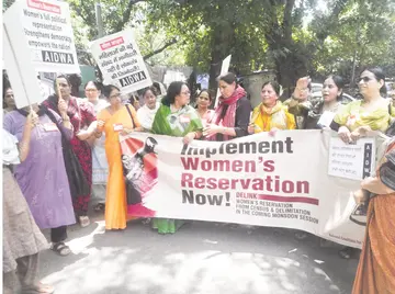 women protest